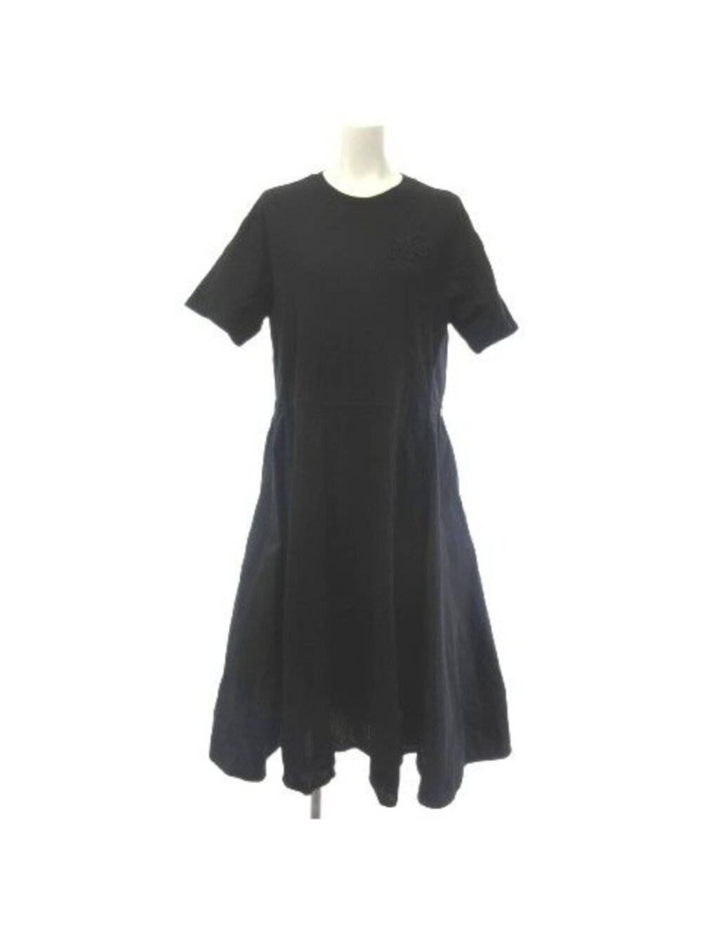 Moncler Abito Dress Long Short Sleeve Flare Black XS